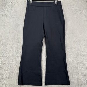 Spanx Leggings Pull On Capris Womens Medium Black Stretch Performance Wide Leg